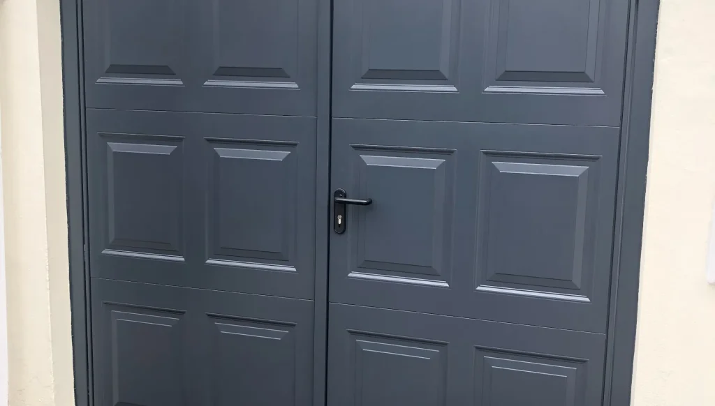 side hinged garage door