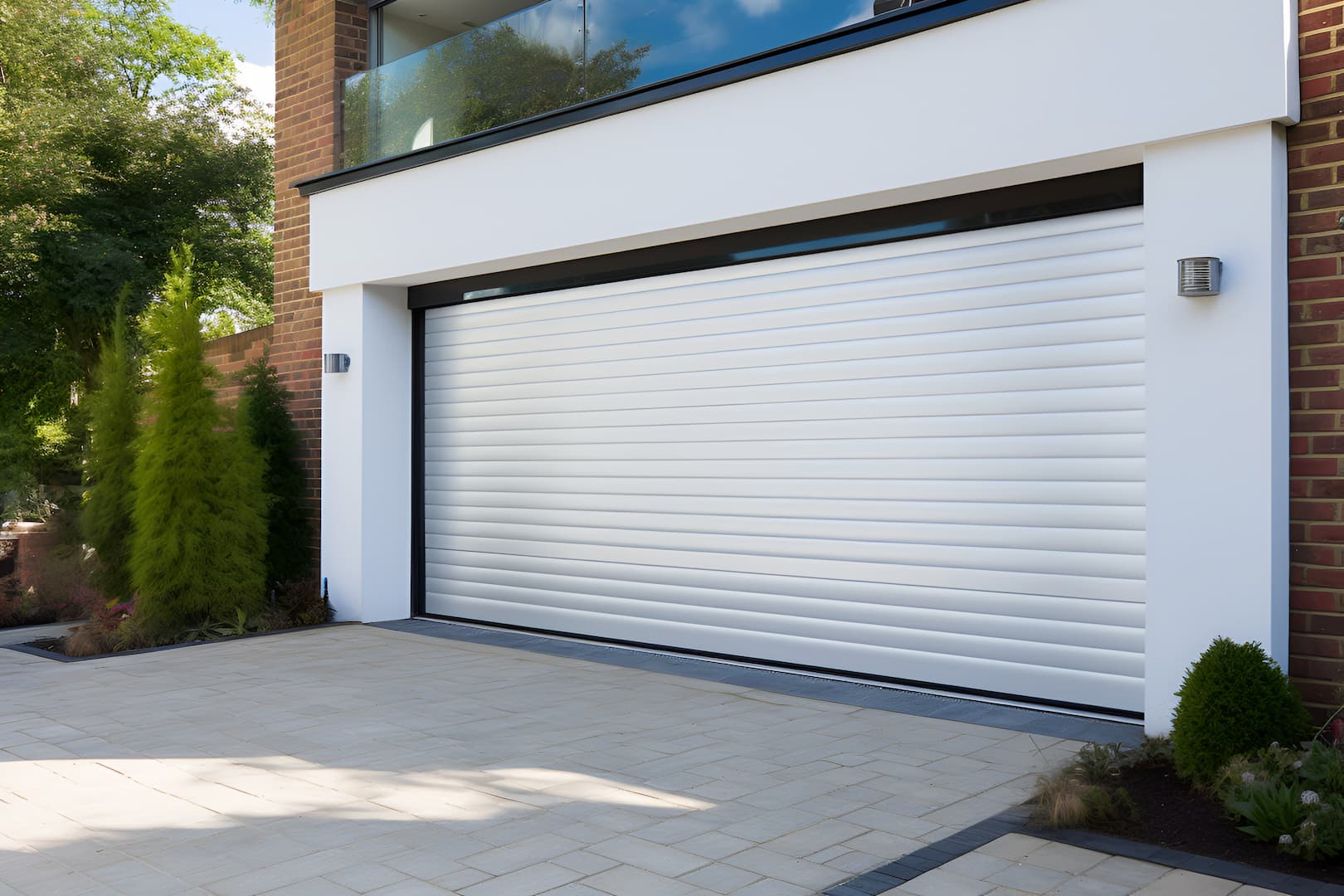 White Roller Shutter Garage Doors